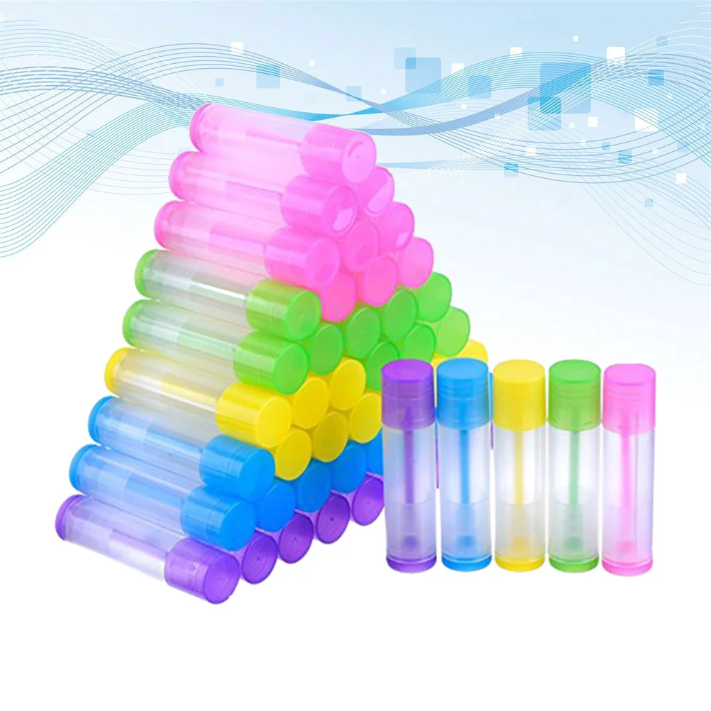 100pcs Empty Lip Balm Tube Refillable Lipstick Containers Portable Lip Balm Bottles for Lip Makeup Handcraft DIY