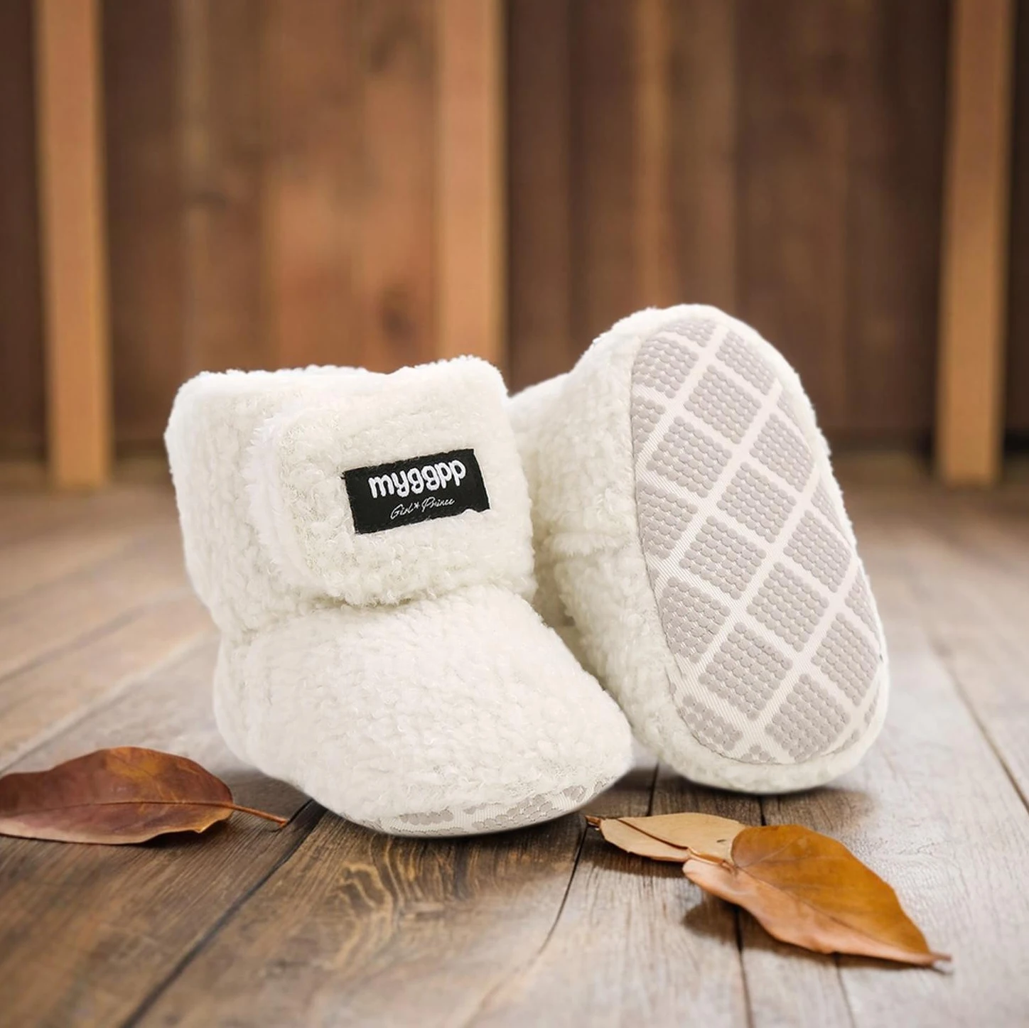 Newborn Baby Boy Girl Soft Fleece Booties Stay On Infant Slippers Socks Shoe Non Skid Gripper Toddler First Walkers Winter Ankle