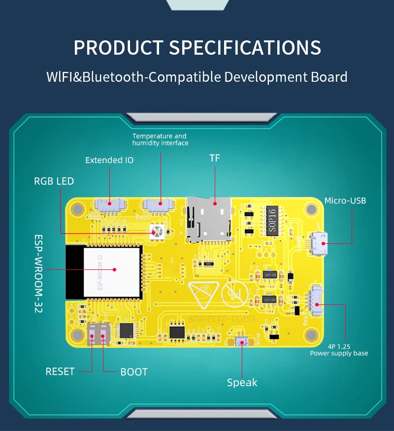 wifi e placa de desenvolvimento bluetooth 240*320