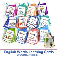 12 Thems Kids Montessori English Words Learning Cards High Frequency Words Vocabulary Building Teaching Aids Classroom Toys 1