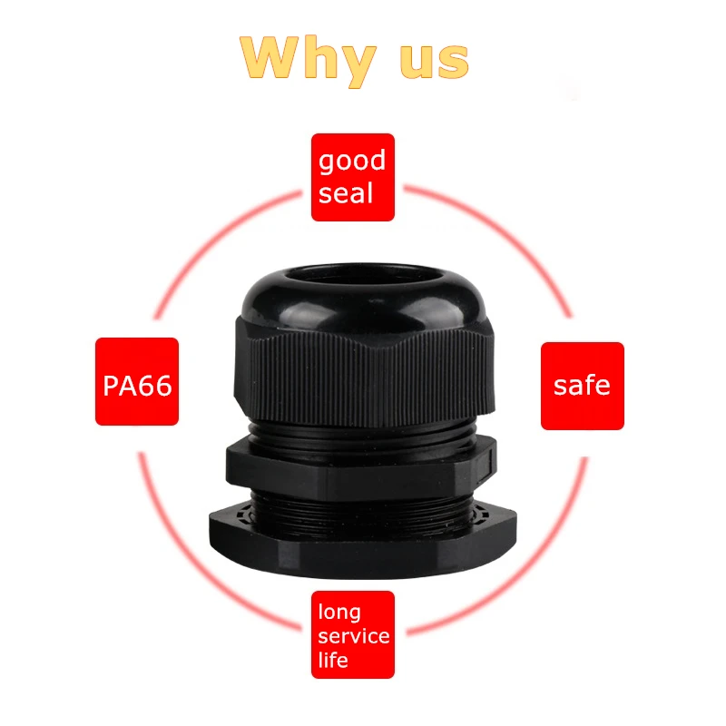 Anti Bending Cable Gland Thread Wire Lock Metal Cable Grips Passes Electric Cables Press Passes Rubber Cables 1 Via M63 Wires
