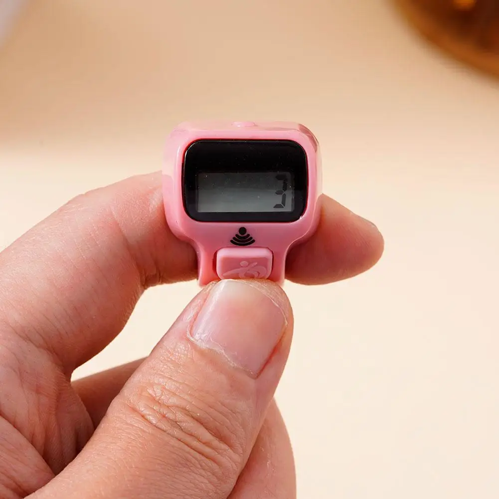 عداد الإصبع الإلكتروني للياقة البدنية، شاشة رقمية صغيرة، عداد تسجيل يدوي مكون من 5 أرقام، جهاز نقر قابل لإعادة الضبط