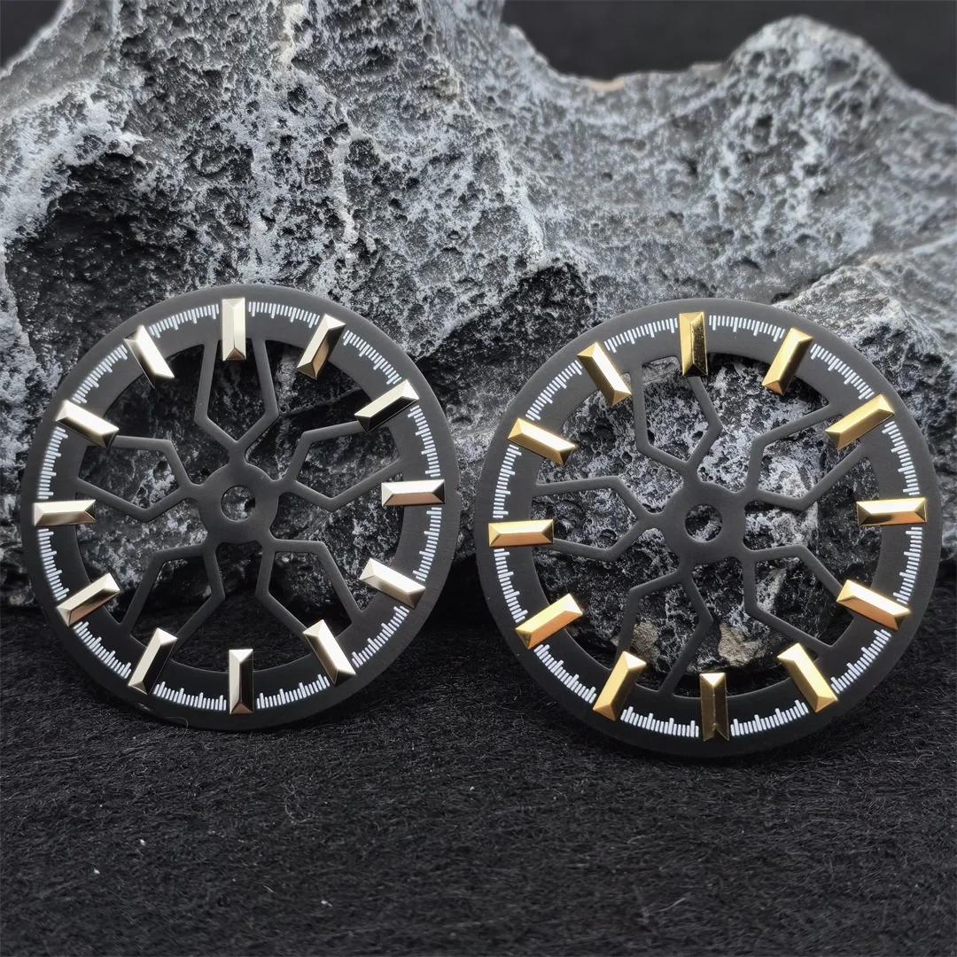 Watch dial accessories watch face accessories NH70 Watch Dial 28.5MM Skeleton Gold Silver Nail Watch Faces Modified Accessories for NH70 Movement