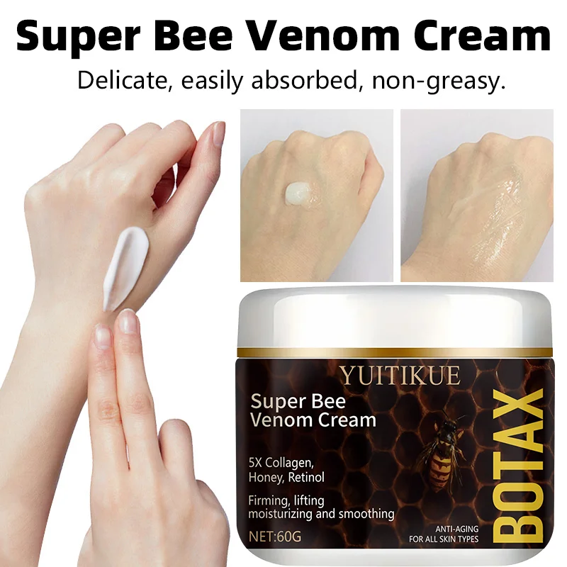 YUITIKUE Super Bee Venom Cream, with five times collagen, honey, and retinol, firms, lifts, moisturizes, and smooths