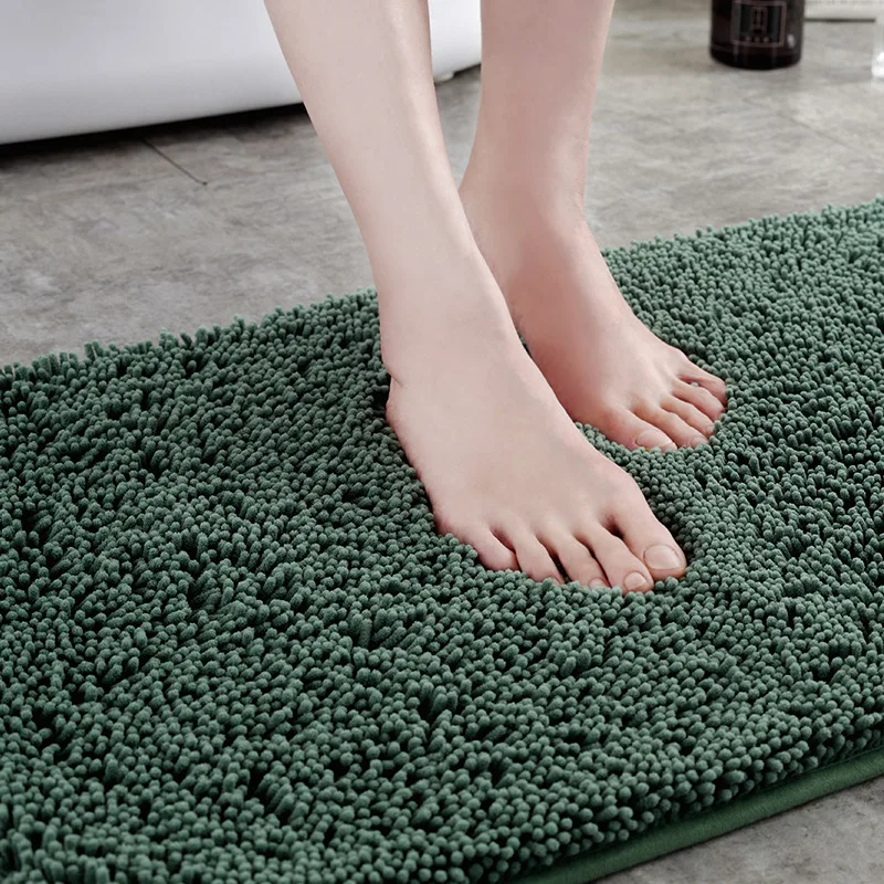 Hot Style Bathroom Mat Bath Carpets Chenille Water Absorption Bathtub