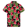 3d Printed Tropical Watermelon Graphic Hawaiian Shirts for me Summer Short Sleeves Button up Shirts Men Clothes Lapel Blouse 1