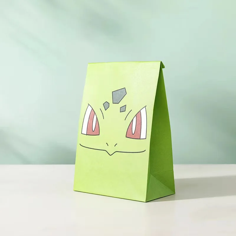 10Pcs/Set Pokemon Anime Cartoon Kawaii Pikachu Candy Flat Pocket Cake Bakery Wrapping Paper Bag Birthday Party Decor Supplies