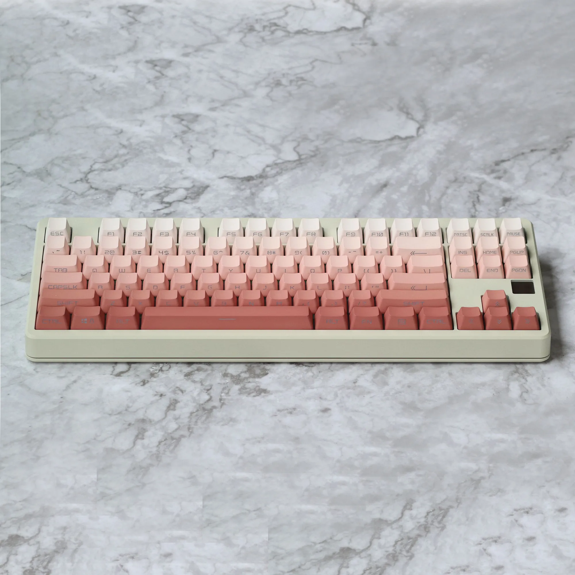 Conjunto Gradiente pó Blusher Chave Tampões Pbt Lado Superior Backlit Keycaps Corante Subbed Oem Perfil Keycap para 68 84 87 104 Mx1.0 6.0 8.0 1