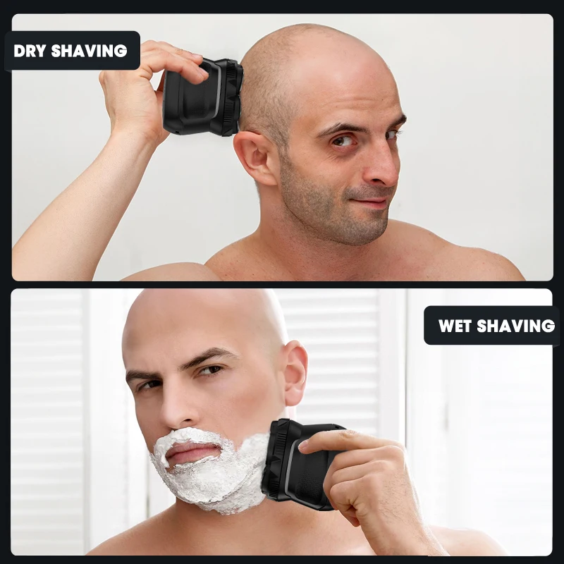 RESUXI 177 Men's 2-in-1 Electric Shaver LCD Rechargeable Razor Full Body Washing Hair Clipper Dry/Wet Full Body Hair Trimmer