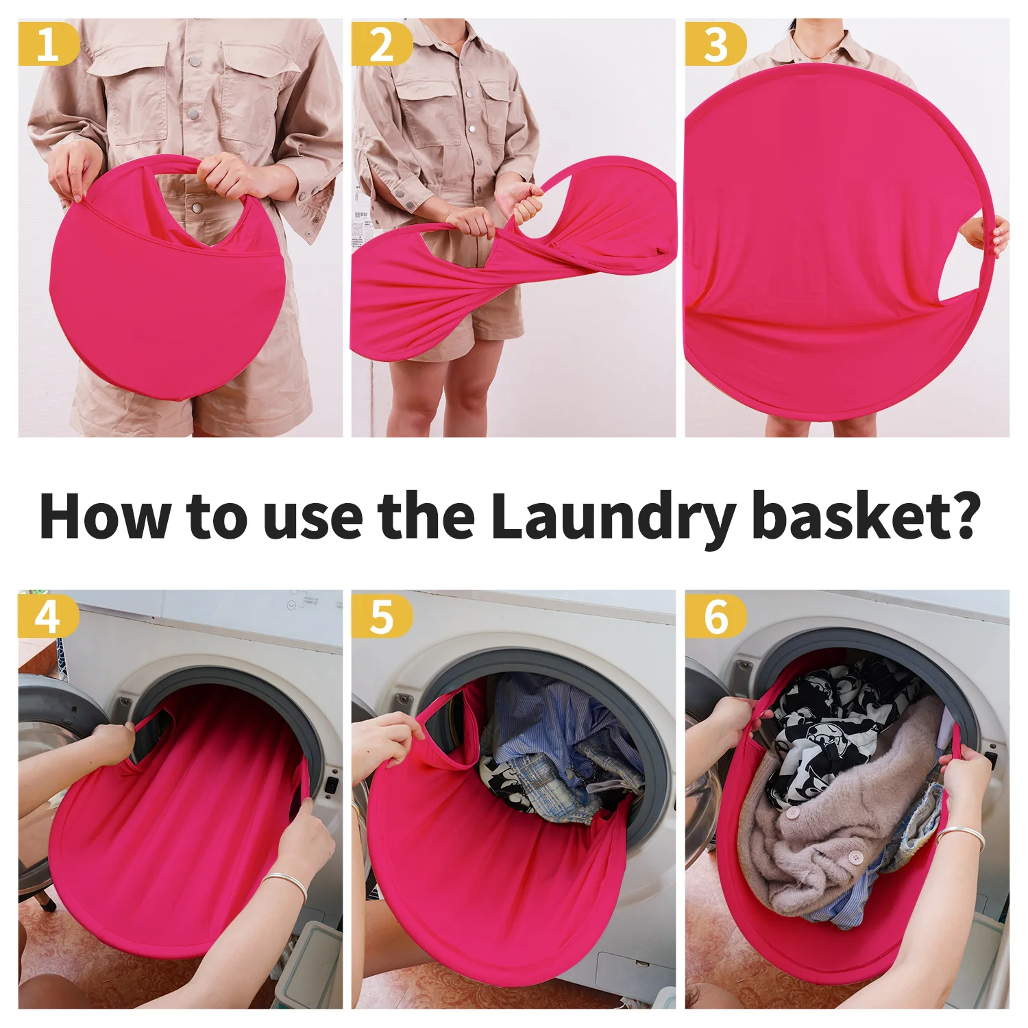 Description Picture 4 of itemHot Ins Foldable Laundry Basket Dirty Clothes Basket Bag Laundry Hamper Basket Pop-up Laundry Storage Home Bag Container Tools