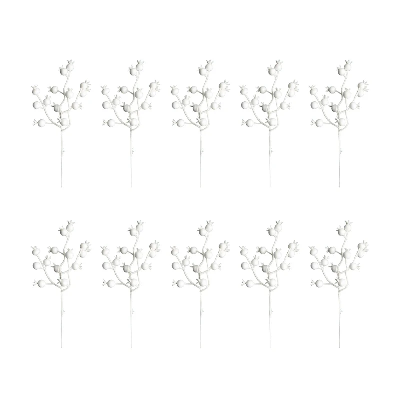  Yovslop 10pc Artificial White Berries Stem Christmas Foam Fruit  Flower Branch Simulation Berries Plant Party Home Decor Supplies Christmas  Berries Branch for Flowers Arrangements&Home DIY Crafts : Home & Kitchen