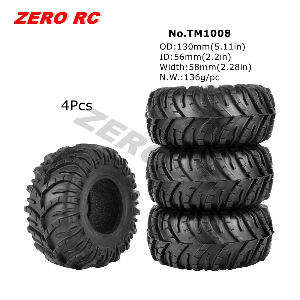 RC-Auto 2,2-inch rubberen banden 150 x 65 mm 2,2-inch wielbandenset voor 1/10 RC-Crawler Wraith RR10 RBX10 Capra SCX10 Jeep Wrangler