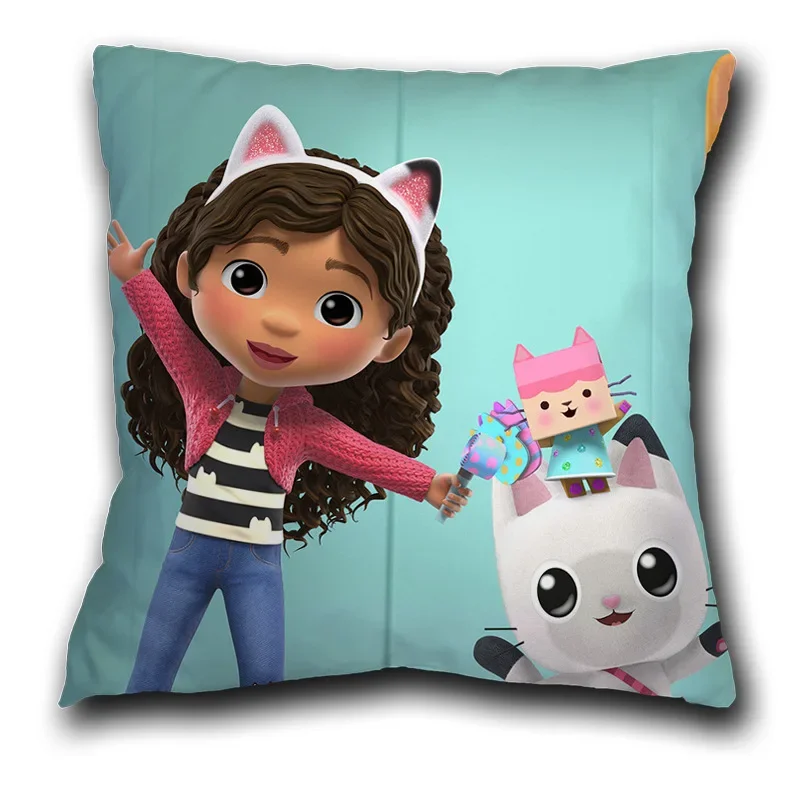 Kids Gabbys Dollhouse Gabby Cats Pillow Case Cushion Cover 45x45cm Pillow Cover Decorative Pillows Pillowcase no