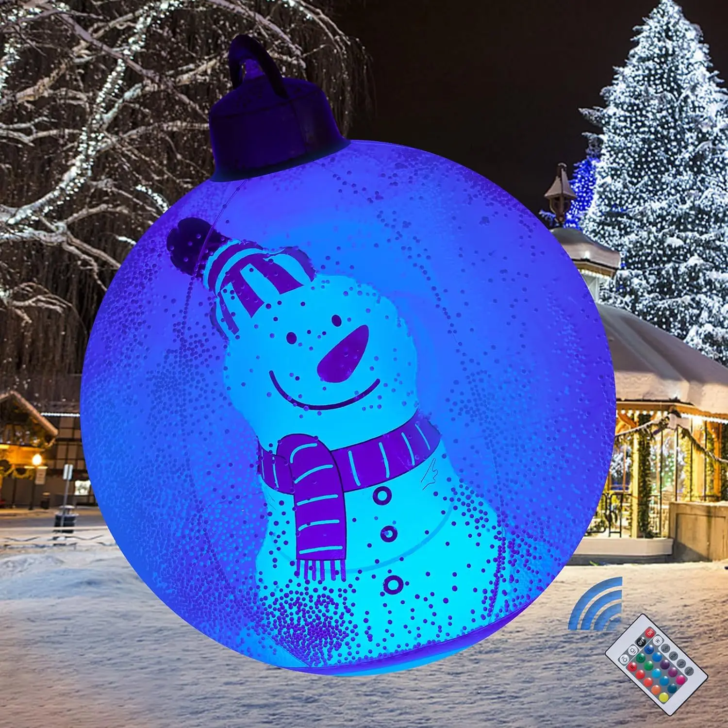 PVC Inflatable LED Christmas Decorative Ball 60cm for Courtyard Outdoor Atmosphere Decoration