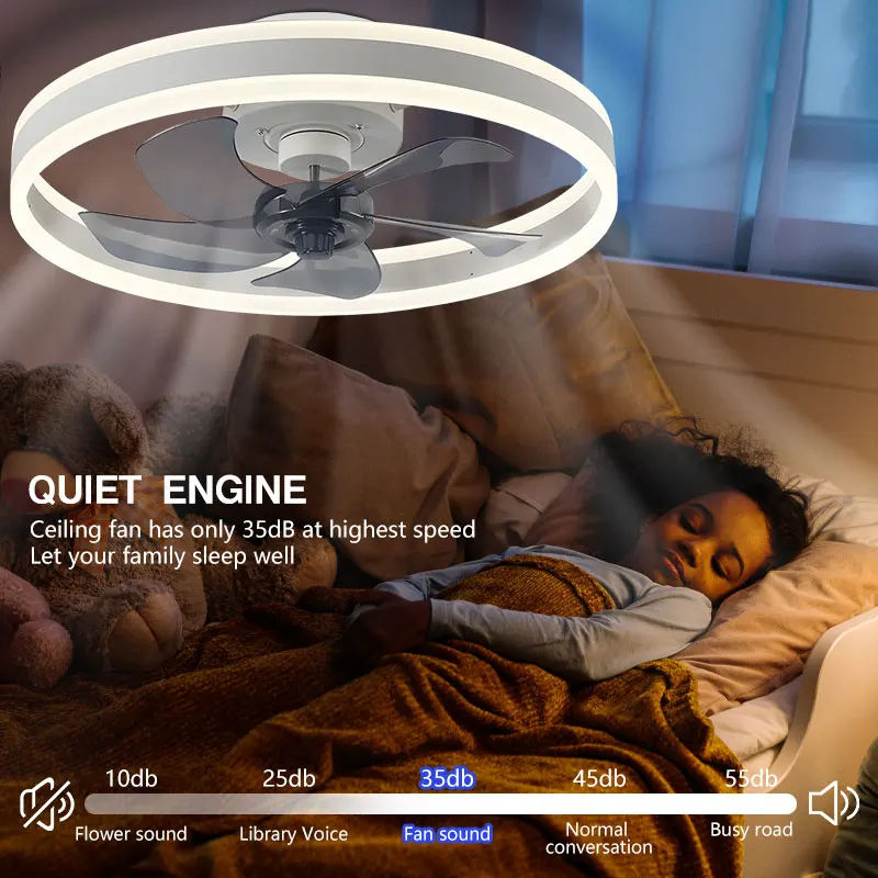 Description Picture 4 of item50CM Smart Dimmable LED Ceiling Fans with Remote Control and APP Control Bedroom Ceiling Lamps Decor for Kitchen Dinning Room