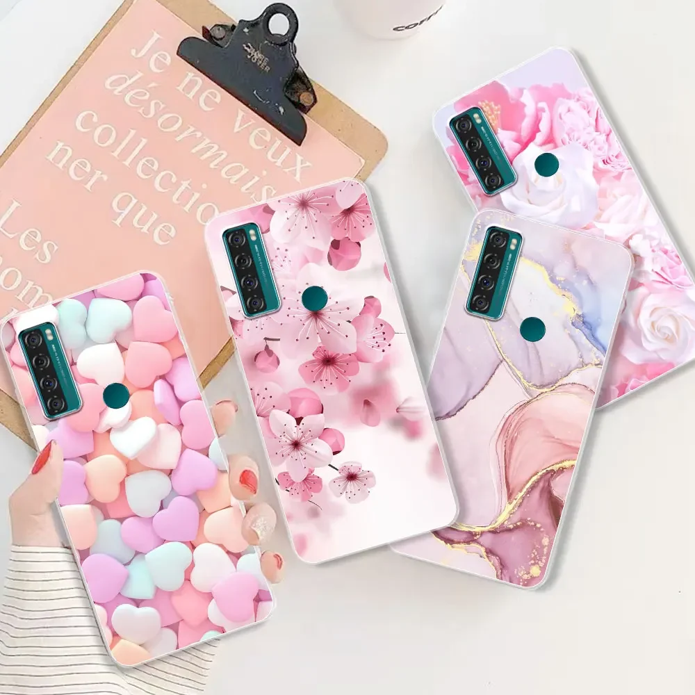 Elegant Floral Transparent Silicone Phone Case – Shock-Absorbing Soft Cover with Bumper Protection