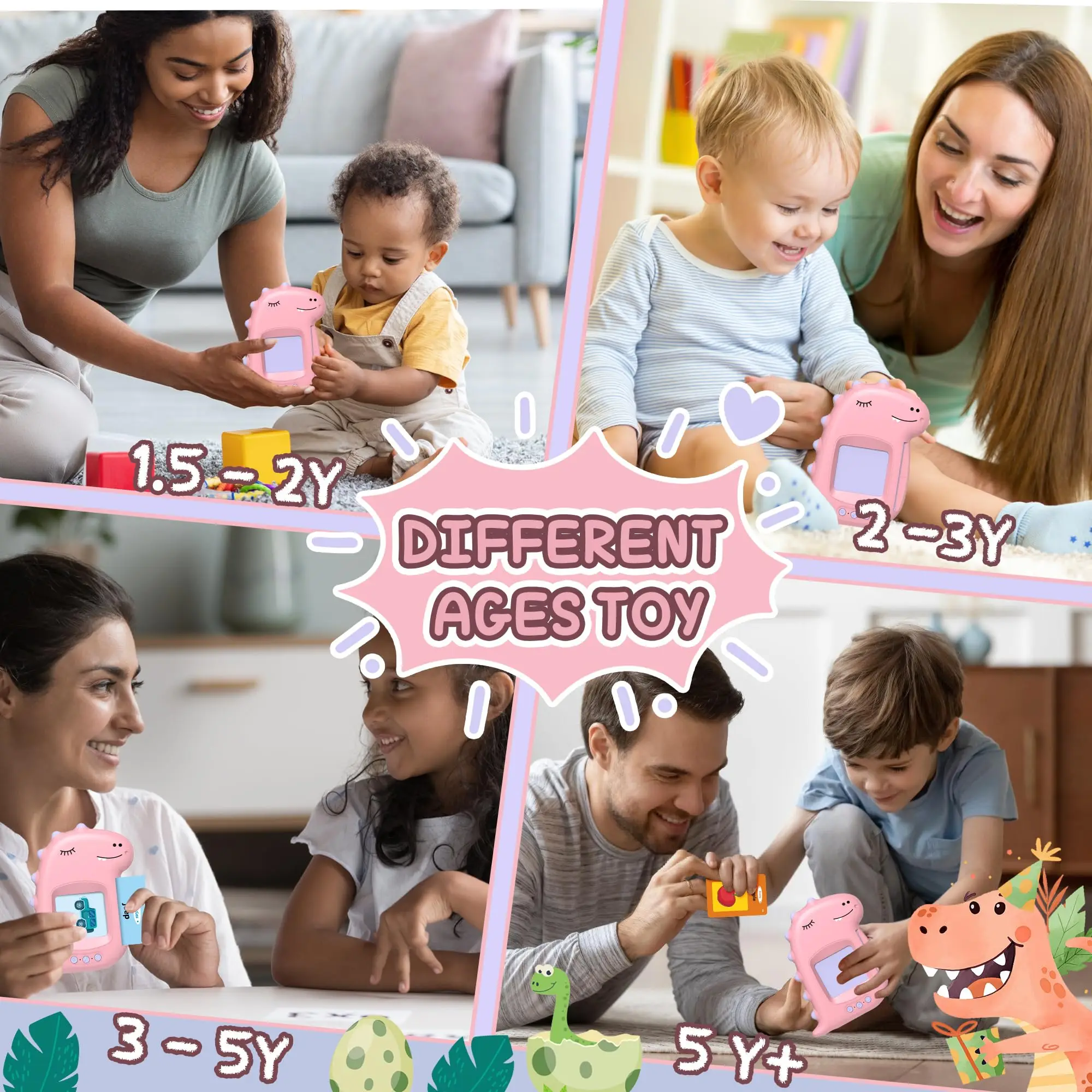 Toddler Toys Talking Flash Cards Learning Toys Kids Gifts Dinosaur Educational Montessori 224 Sight Words Autism Sensory Toys 5