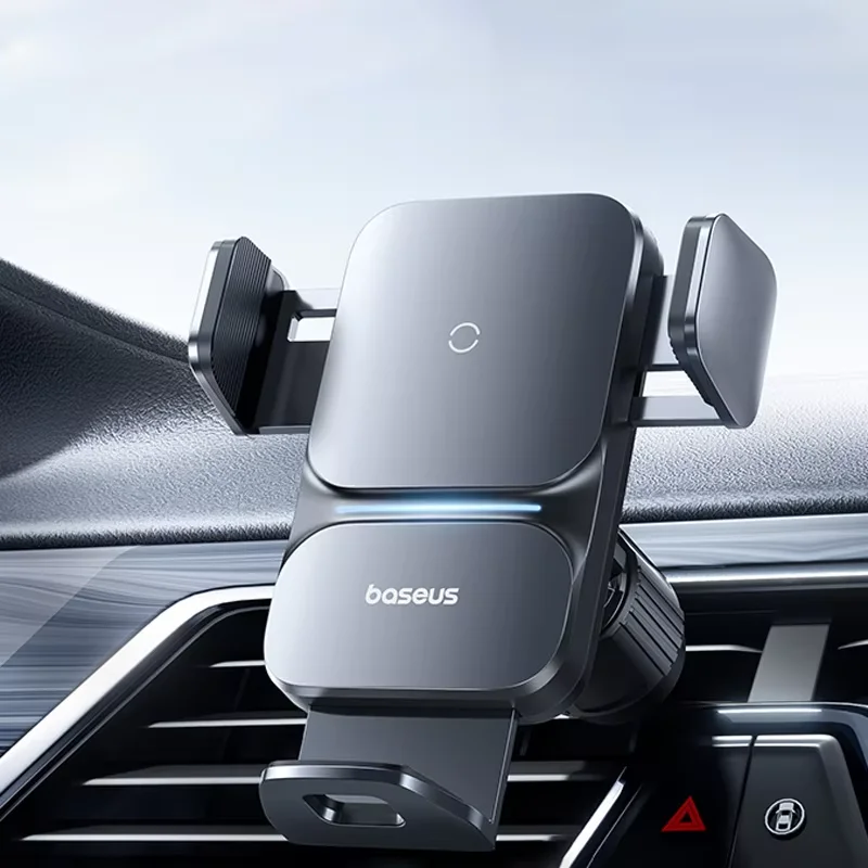 thumbnail image 1 of Soporte para teléfono para coche Baseus, cargador inalámbrico infrarrojo RGB15W QI para iPhone, Xiaomi, Samsung, carga rápida, fácil control, 1 of 5