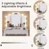 Makeup Vanity with Lights, Vanity Desk with Lighted Mirror and Stool, Vanity Table Set with Drawers, 3 Light Settings 5