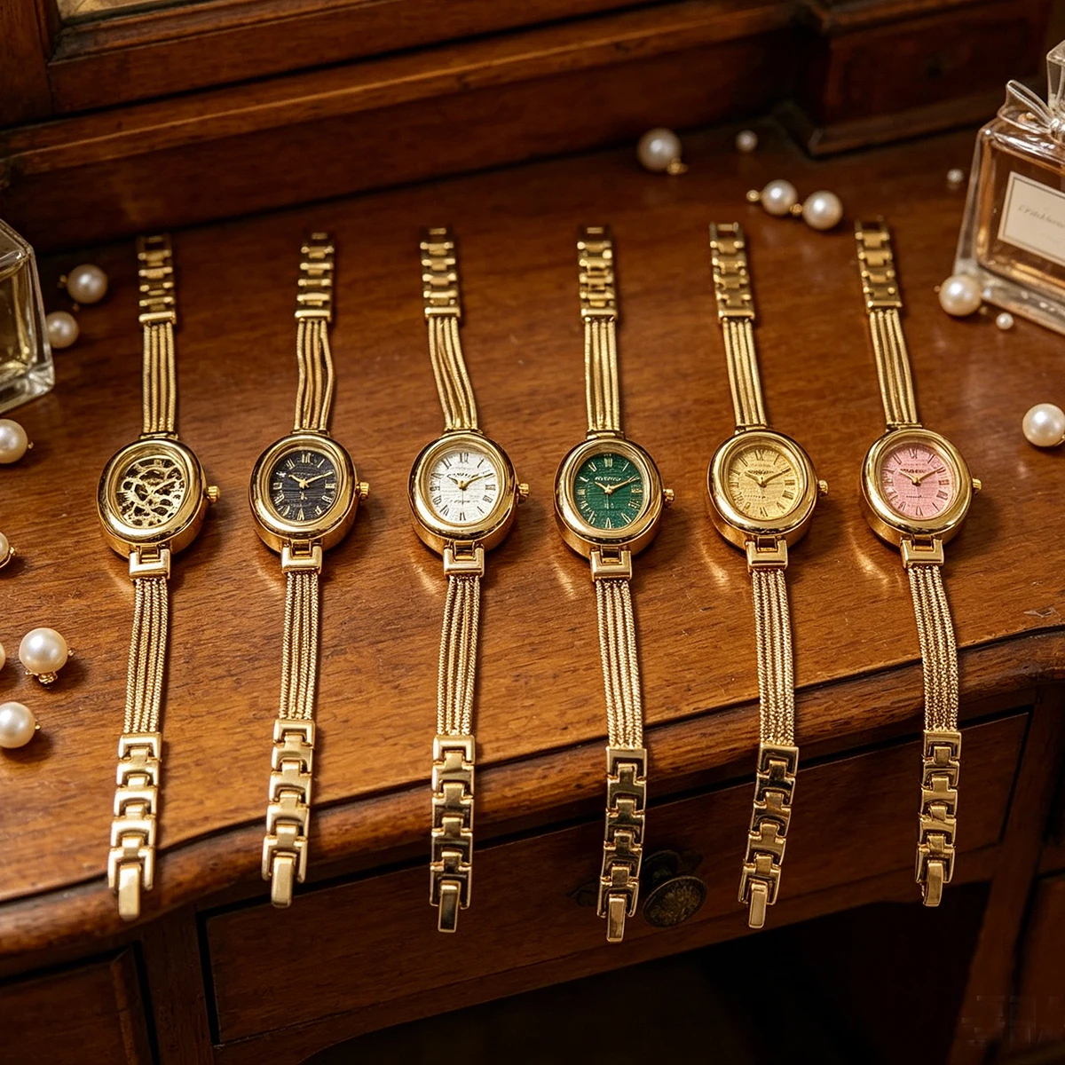 Women's Watch with Oval Dial, Quartz Bracelet Watch, Roman Numerals, Compact and Exquisite, Trendy, Casual, Versatile Wristwatch - 2