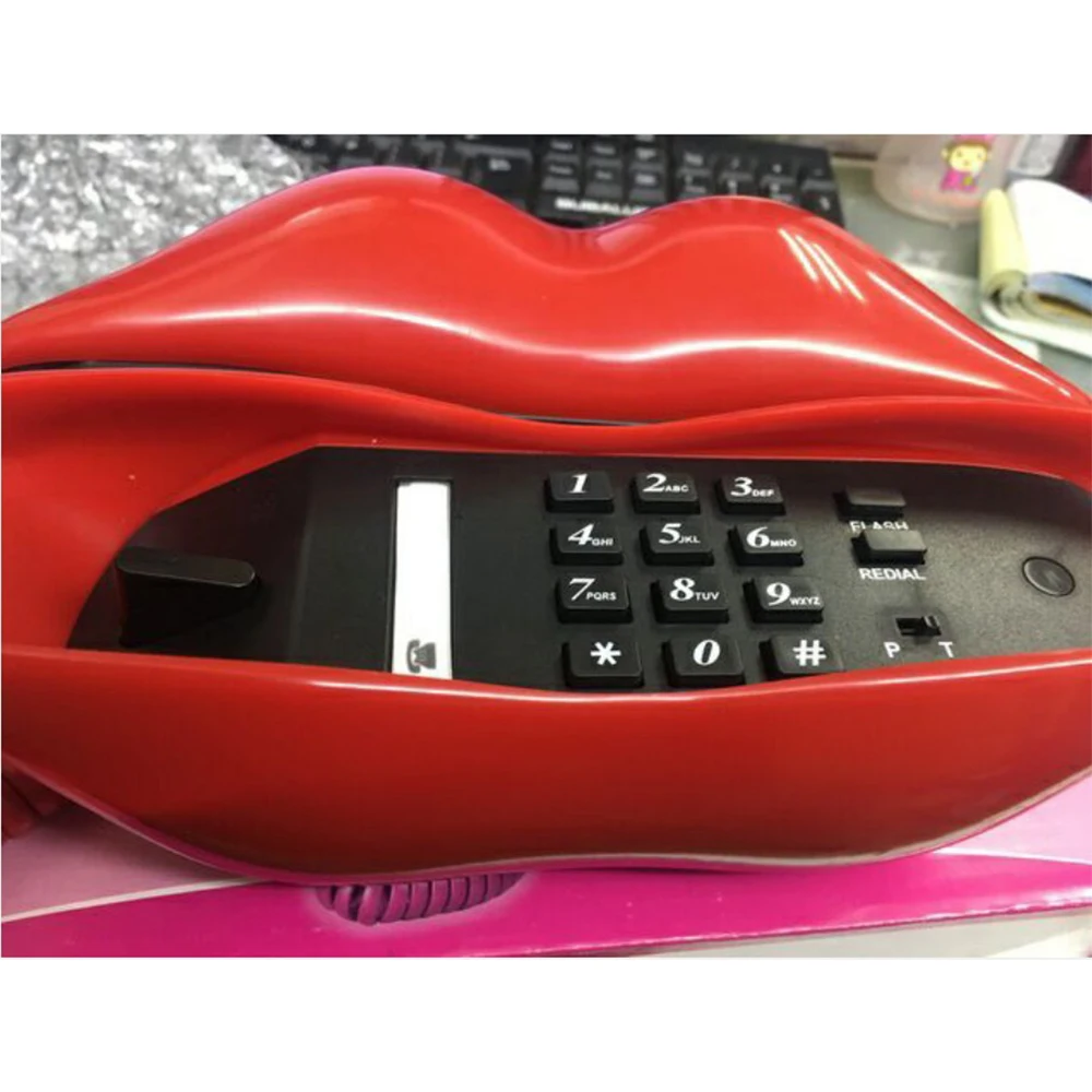 New Lips Telephone Multi-Functional Cute Desk Landline Phone Home Office  Decoration Set Stylish Household Mouth Shape Telephone - AliExpress