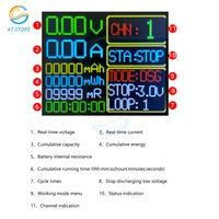 DC 5V 18650 Lithium Battery Capacity Tester Module MAh MWh 2-Channel Digital Battery Power Detector Module Type-C Interface 2