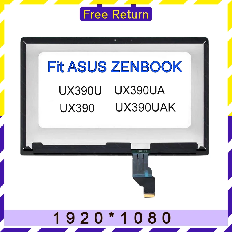

Brand New For ASUS ZENBOOK UX390 ux390u UX390UA UX390UAK B125HAN03.0 12.5" Laptop Complete LCD Screen Panel Upper Half LCD Assem