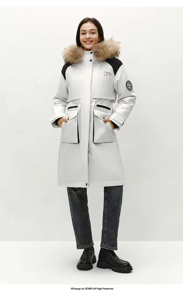 Women Goose Down Jacket | Waterproof Winter Coat with Thermal Insulation & Loose Fit Design
