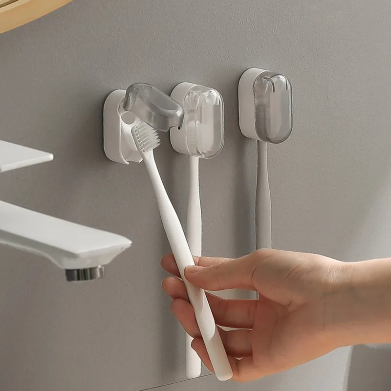 1/6Pcs Wall Mounted Toothbrush Holders Toothbrush Head Cover Dustproof with Lid Toothbrush Organizer Home Bathroom Storage Rack 4