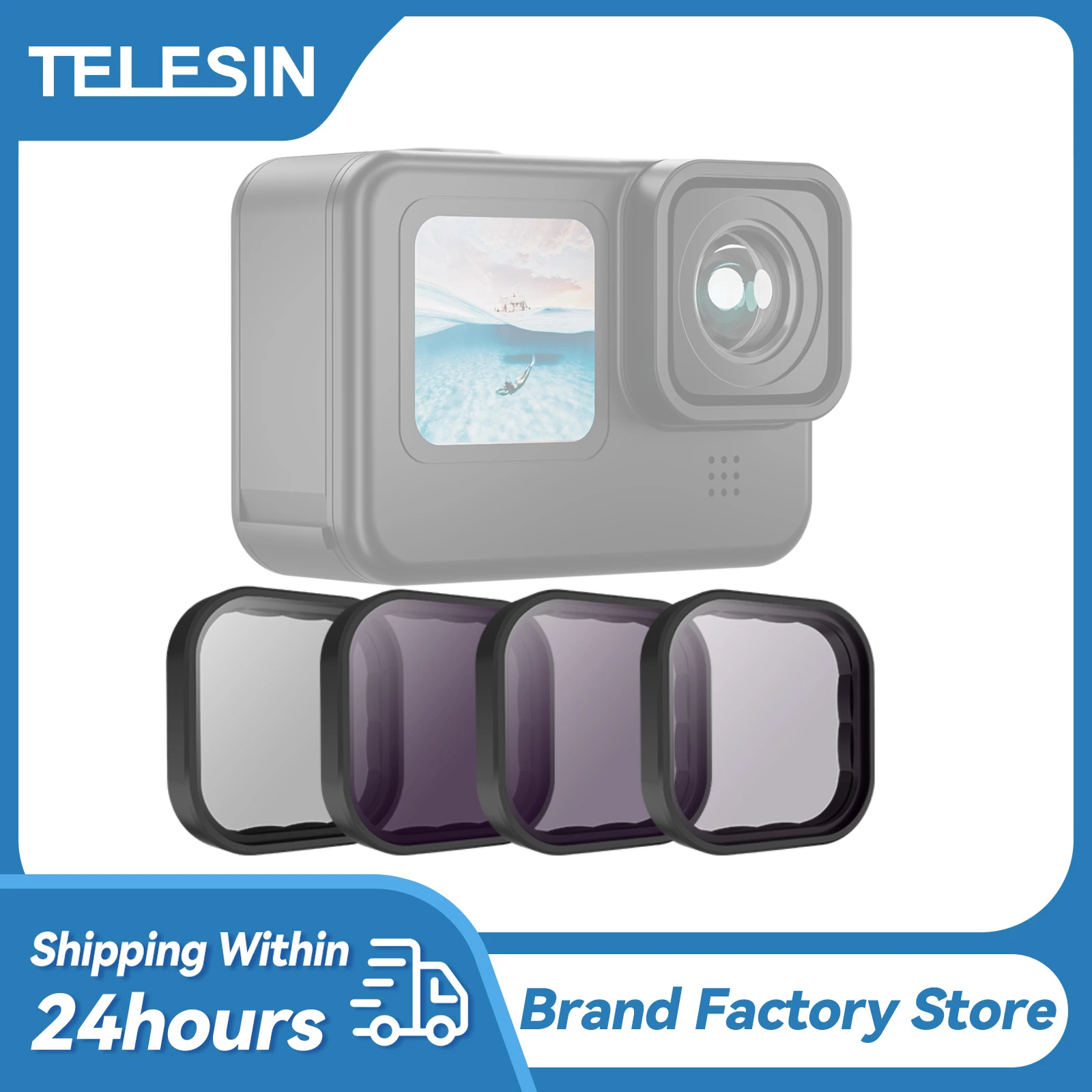 TELESIN CPL Lens Filter Set, moldura de liga de alumínio para GoPro
