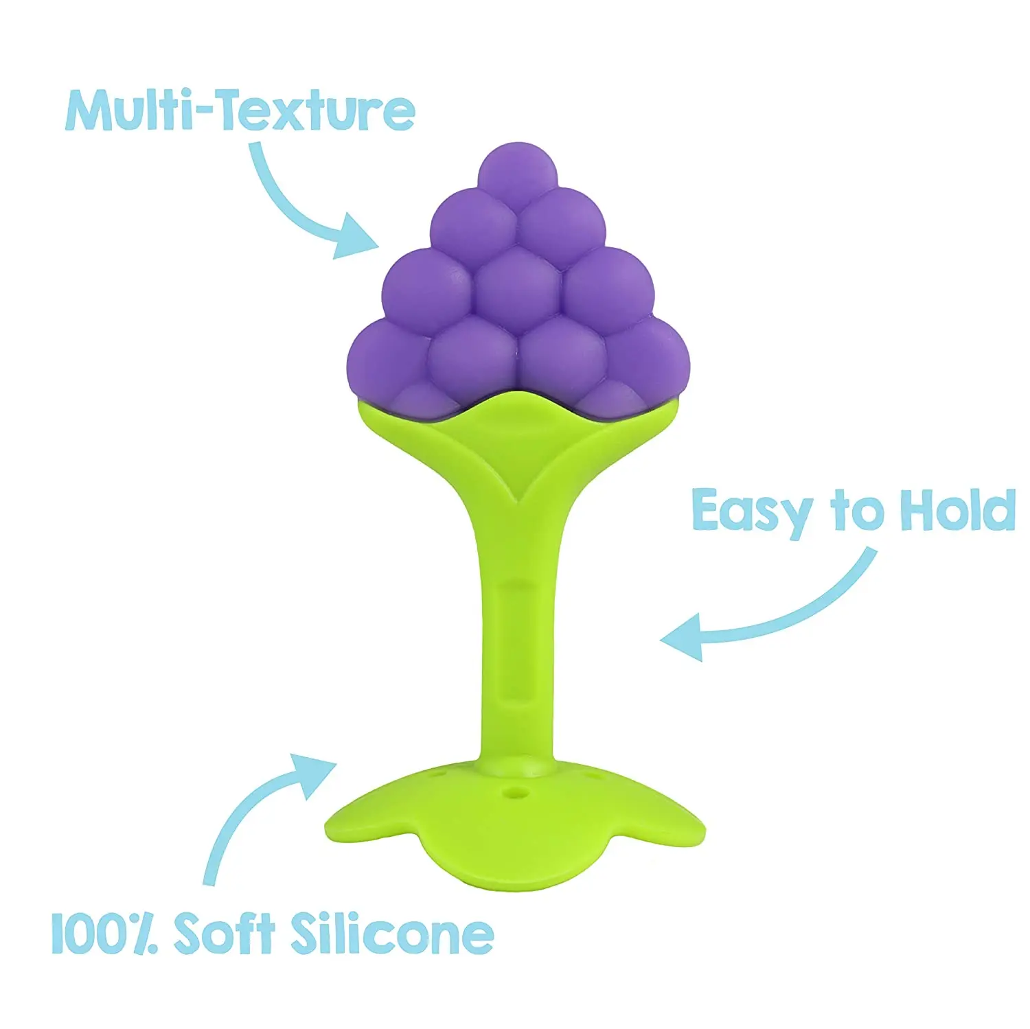 Teething Toys 3 PCS for Newborn Infants Silicone BPA-Free Fruit Shape Chew Toys With Storage Box Baby Gift