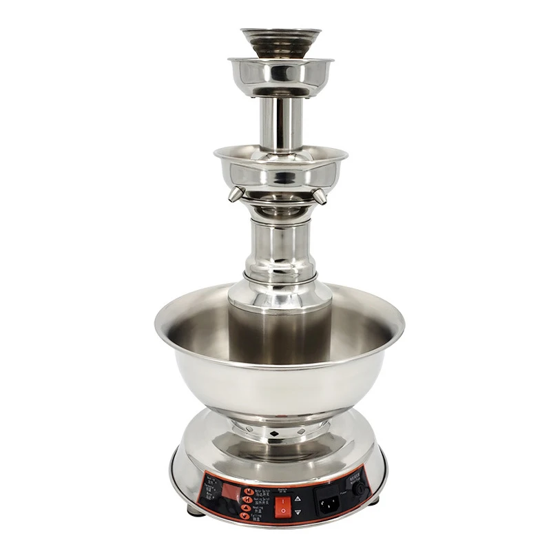 Wine Champagne Fountain Machine Red Wine Waterfall Machine Champagne chocolate Drinks Fountain Maker 3-layer Stainless Steel We