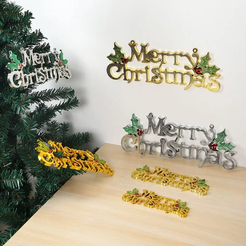 

Трехмерное украшение для букв, подвесная бирка с надписью «Merry Christmas», привлекательный Рождественский кулон, серебристый, золотой