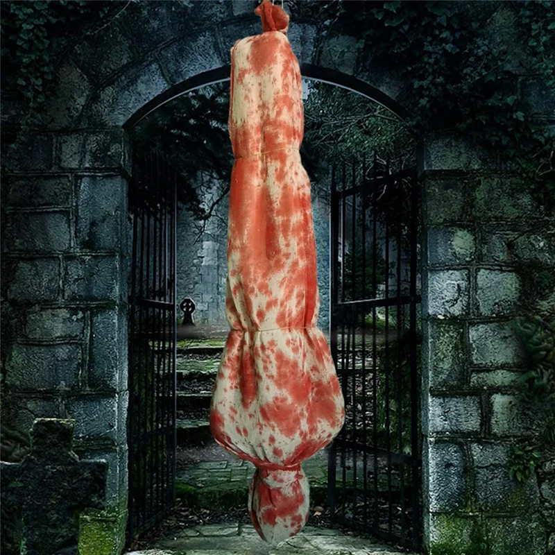 Hot Inflatable Corpse Scary Hanging Halloween Decor Outdoor Scary Corpse in Bag Hallowmas Creepy Haunted House Prop