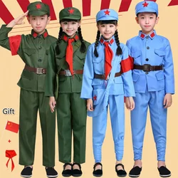 Children's Eighth Route Army Clothes Adult Red Stage Performances Girls New Fourth Army Uniform Chorus Clothing Cosplay