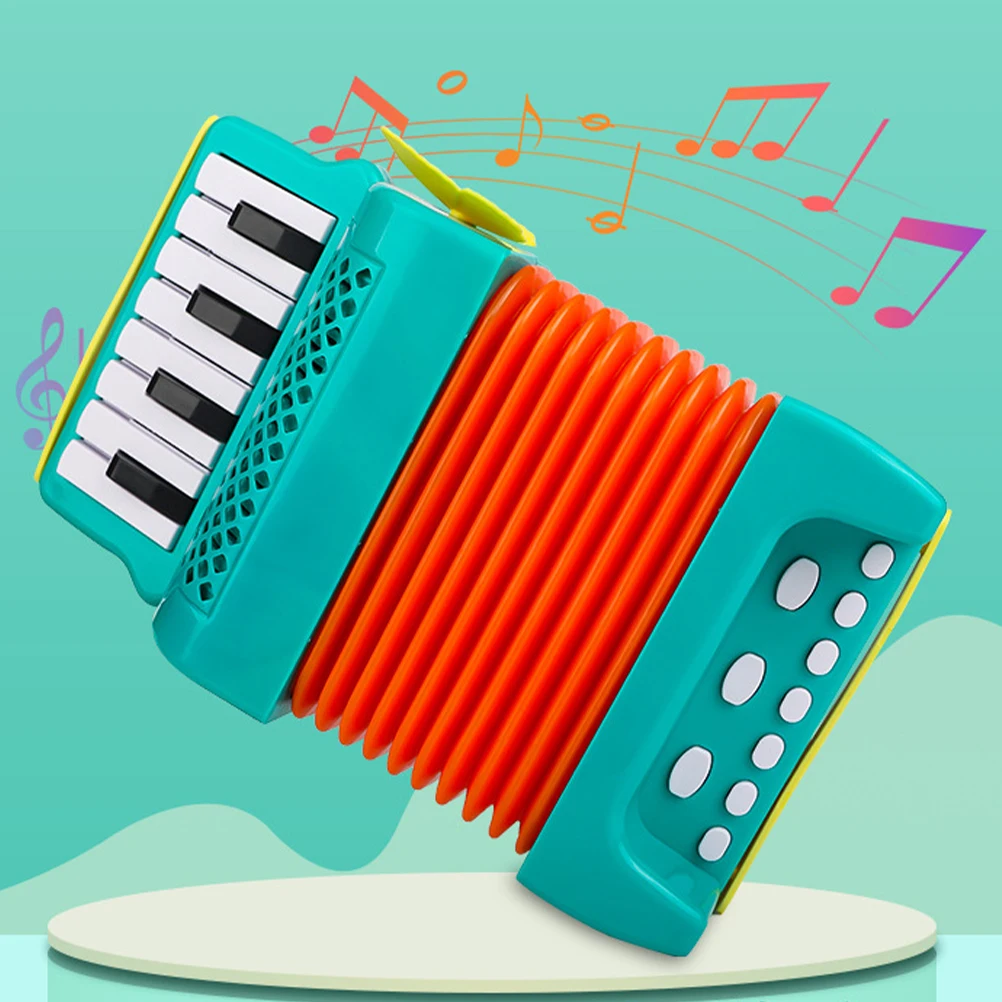 Green Kids Accordion Toy Cartoon Musical Instrument Children Music Enlightenment Grip ExerciseAccordion Kids Instrument