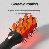 2025 New Black Gold Hot Air Comb Multi functional Roll Straight Dual purpose Roll Comb Anti frizz Negative Ion Hair Dryer Brush 2