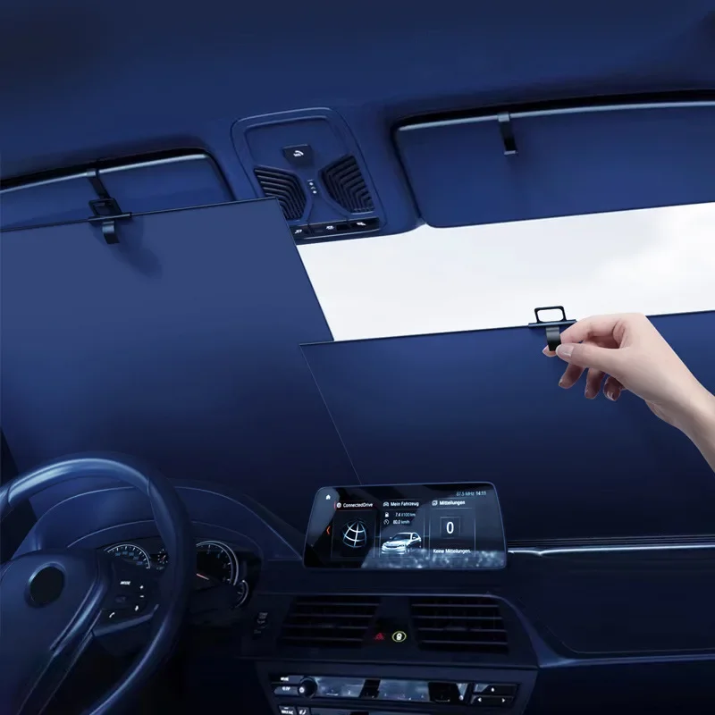 Automatic Car Sun Protection Curtains Windshield Sunshade Retractable Design