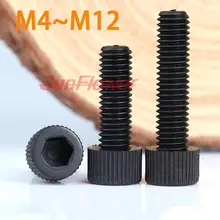 

M4 M5 M6 M8 M10 M12 Black Nylon Hexagon Socket Screw Cup Head Cylindrical Head Knurled Plastic Insulating Bolt