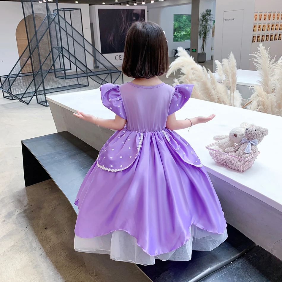 Kids Girls vestido princesa sofia dresses Children Clothes For Girl dress  Puff Sleeve Vestido infant Party wear Long dress - AliExpress