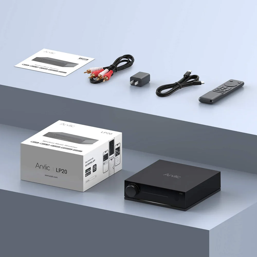 아릴릭 LP20 하이 레졸루션 스트리머 AKM DAC 블루투스 5.4 aptX HD AirPlay2 Spotify Tidal 듀얼 WiFi LAN 광케이블 멀티룸 오디오 리시버