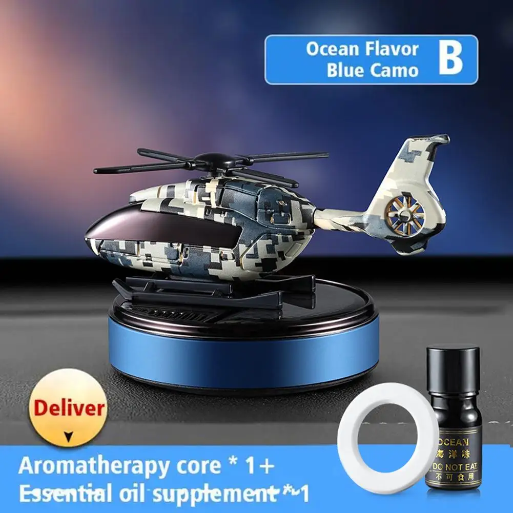 Car Air Freshener Solar Helicopter Interior Decoration Propeller Rotating Auto Flavoring Perfume Diffuser Supplies