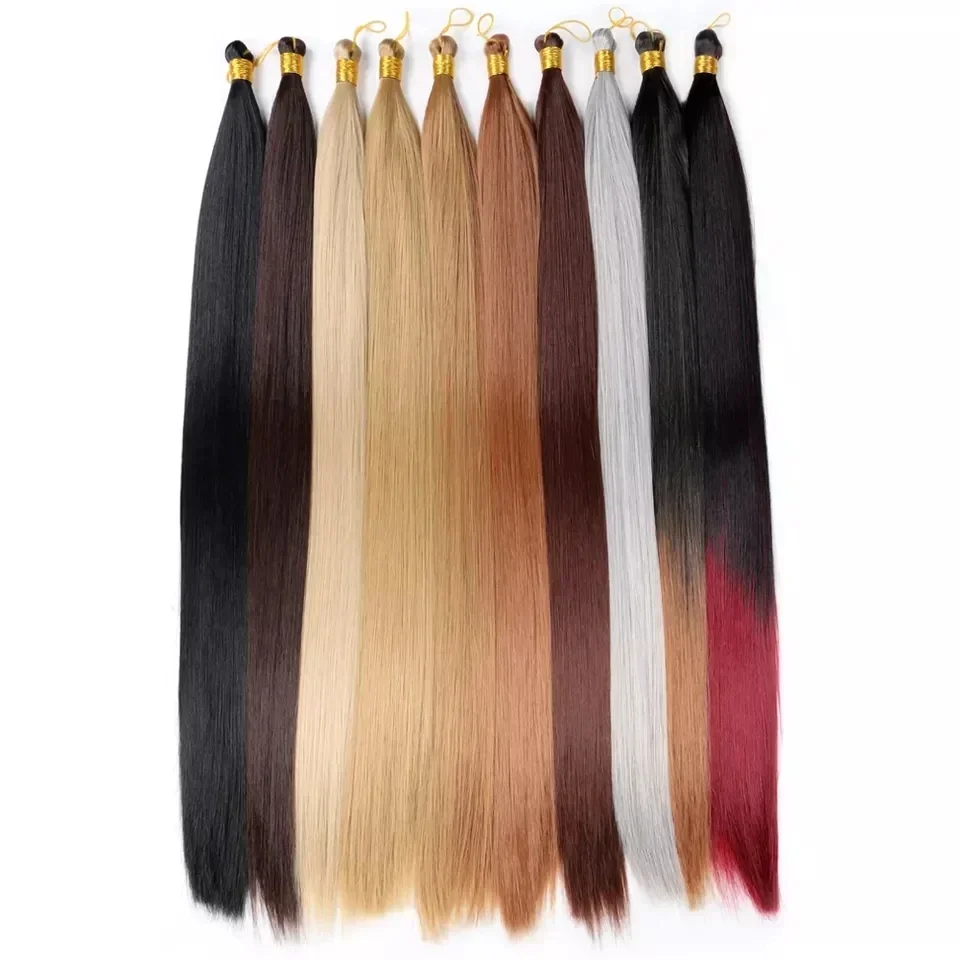 22&rdquo; Synthetic Bone Straight Braiding Hair Bulk Crochet Braids Hair Pre Stretched Braiding For Box Braids Extensions
