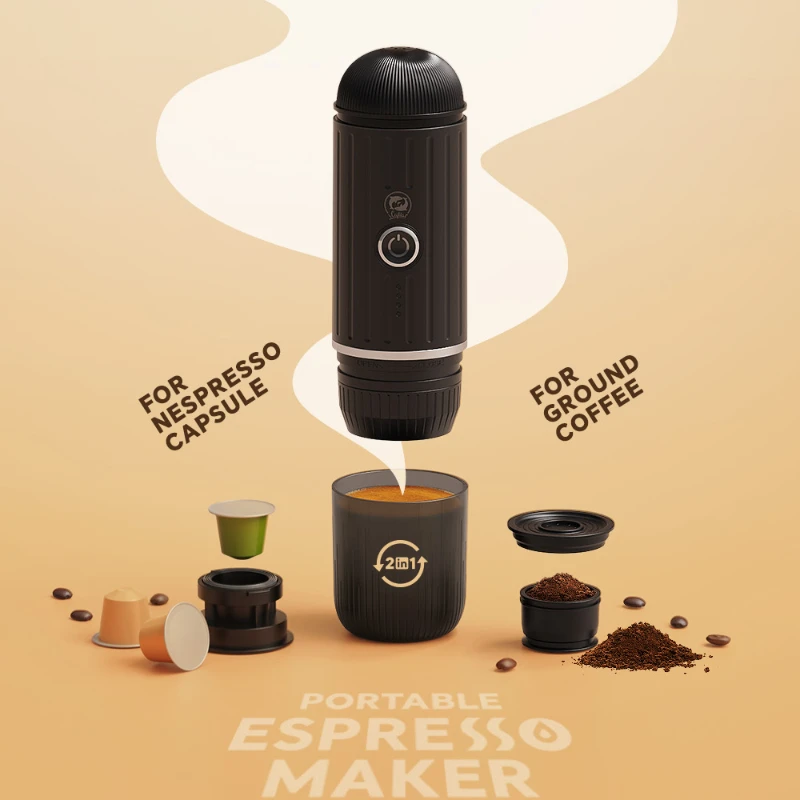Espresso Coffee Maker Wireless Portable Heating Espresso Machine Coffee Maker Rechargeable Concentrated Extraction Coffee Machine for Travel Office
