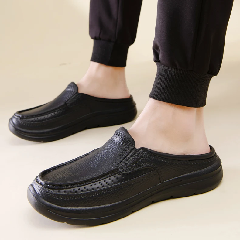 Summer Men Chef Shoes Anti Slip and Oil Proof Men's Work Shoes EVA Lazy Slippers Casual Trendy Slipper Fashion Garden Shoes