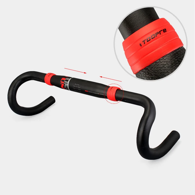 Bike Handlebar Tape TOOPRE 1 Pair Bicycle Handlebar Tape Fixing Loops Road Bike Handle Grip Wrap Holding Silicone Rings Cycling Fixed Sleeve Collar