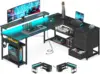 61" L Shaped Desk with Drawer, Computer Desk with Power Outlets & LED Lights, Reversible Corner Gaming Desk for Home Office 2