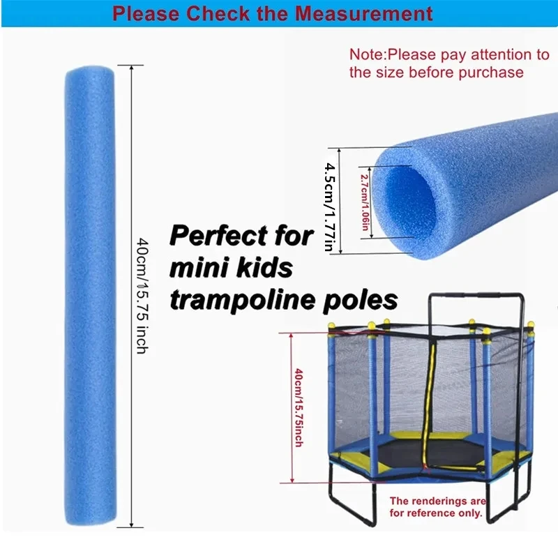 40cm Trampoline Pole Foam Sleeves Waterproof Protective Cover Padding for Outdoor Children's Trampoline Accessories Trampoline Protective Cover 6/12Pcs