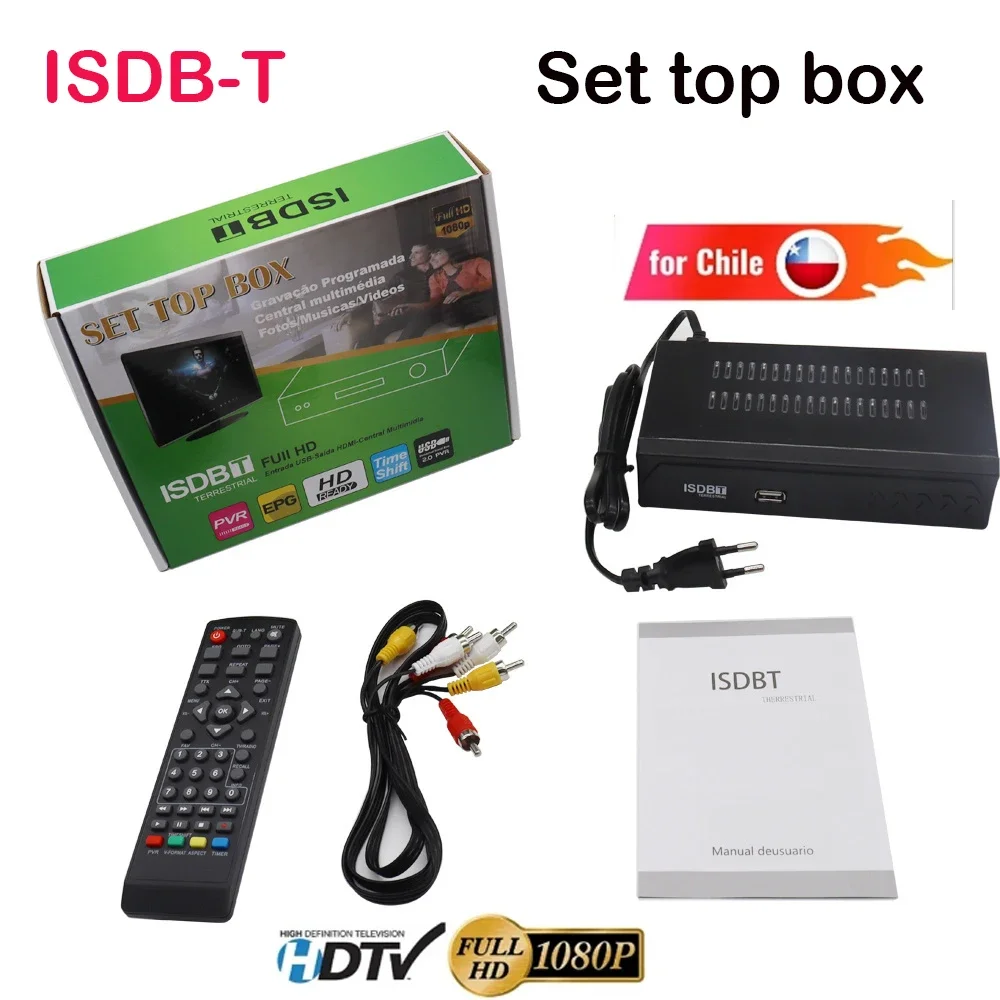 ISDB-T for Chile Digital TV Decoder 1080P HD Terrestrial Set Top Box with HDMI-compatible and RCA Supports Smart TVs or old TVs digital tv decoder digital tv converter box