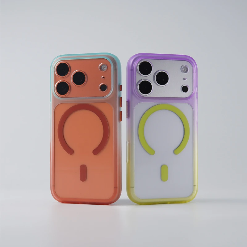 Magnetic Gradient Clear Hard Case with Wireless Charging